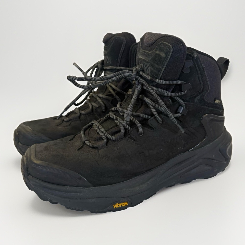 HOKA Kaha 3 GTX Men's 10 Black Gore-Tex Vibram Waterproof Hiking Boots